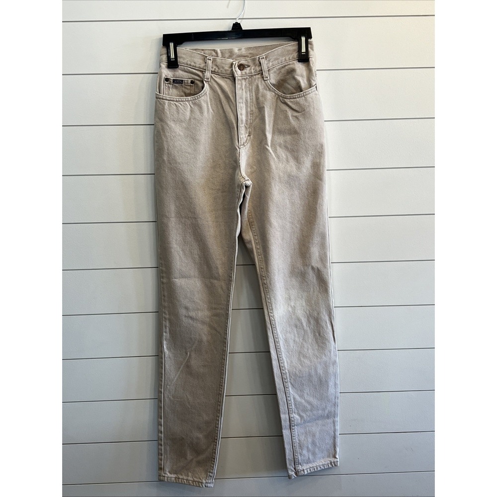 Vintage Lee Jeans Womens Size 11 L ( 28x33) Tan Denim  Mom Jeans Tapered